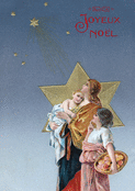 M&egrave;re et enfants sous l&rsquo;&eacute;toile de No&euml;l